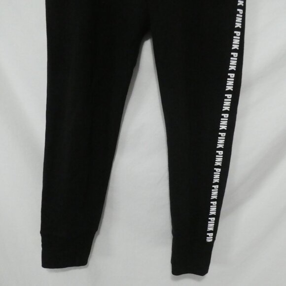 PINK - Victoria's Secret | small | Black Trackpants | White "PINK" Print Sides - Picture 7 of 16